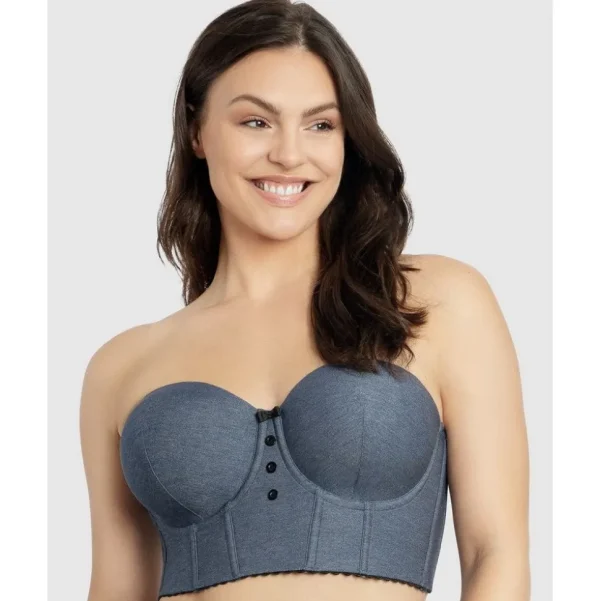 Buy Dolly Wired Denim Longline Bustier Bra