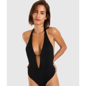 Buy Encanto Caititu Plunge Neck Backless Halter One-Piece Swimsuit