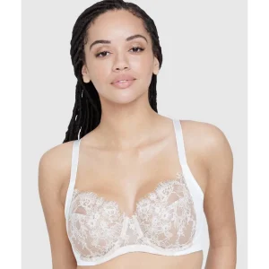 Buy Entice Fuller Bust Sheer Lace Bra with Side Support White/Nylon