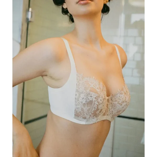 Buy Entice Fuller Bust Sheer Lace Bra with Side Support White/Nylon