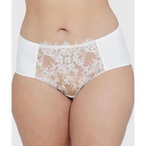 Buy Entice Medium Rise Lace Front Brief White/Nylon