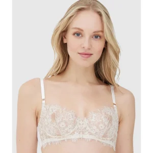 Buy Entice Wired Sheer Lace Balconette Bra White/Nylon