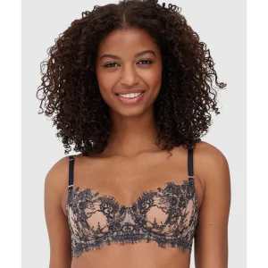 Buy Entice Wired Sheer Lace Balconette Bra Black/Nylon