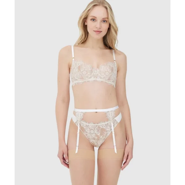 Buy Entice Wired Sheer Lace Balconette Bra White/Nylon