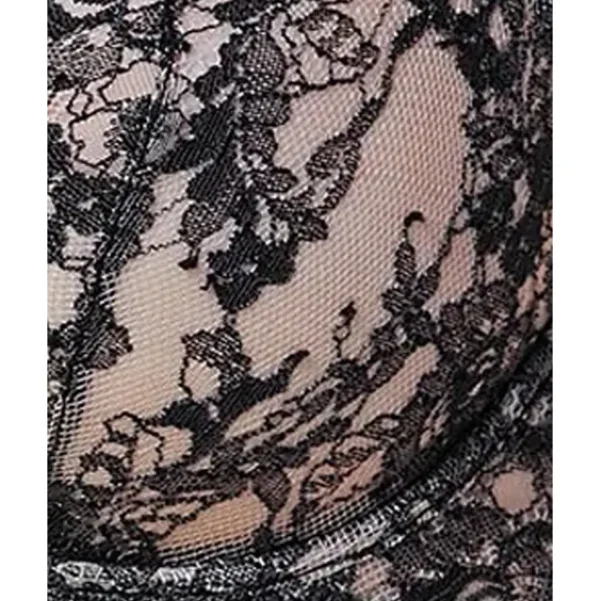 Buy Entice Wired Sheer Lace Balconette Bra Black/Nylon