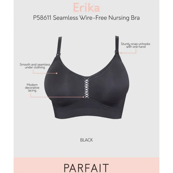 Buy Erika Seamless Wirefree Nursing Bra-Black