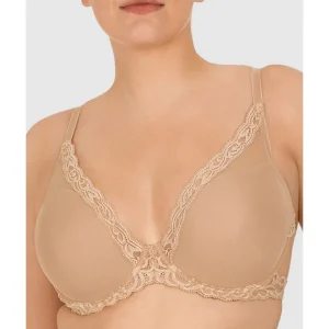 Buy Feathers Lightly Padded Wired Plunge Bra Cafe