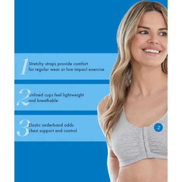 Buy Front Close Wirefree Low-Impact Cotton Sports Bra