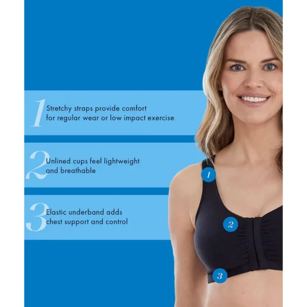 Buy Front Close Wirefree Low-Impact Cotton Sports Bra