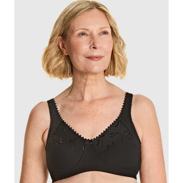 Buy Grace Wirefree Cotton Full Cup Support Bra-Black