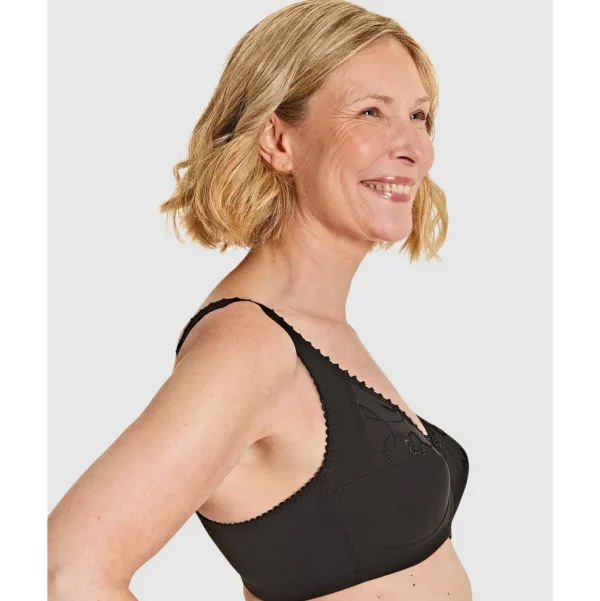 Buy Grace Wirefree Cotton Full Cup Support Bra-Black