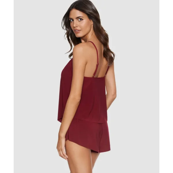 Buy Halo Effect Goldie Romper-Style Underwired Swimsuit-Merlot