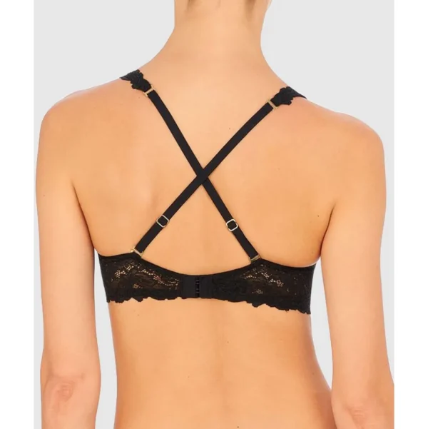 Buy Heavenly Sheer Lace Wired Convertible-to-Halter Plunge Bra Black