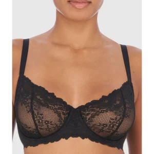 Buy Heavenly Wired Convertible Sheer Lace Balconette Bra Black