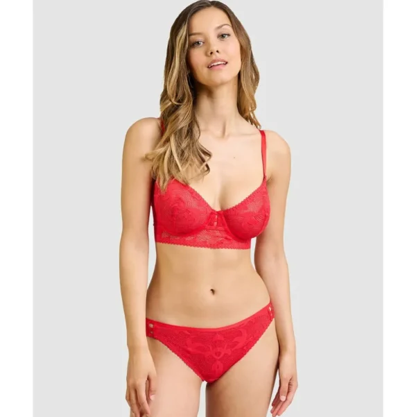 Buy Hirondelle Wired Half Cup Longline Lace Bra