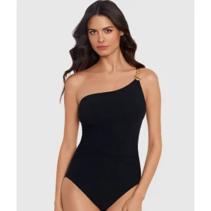 Buy Hyperlink Charlize One Shoulder Shaping Swimsuit with Chain