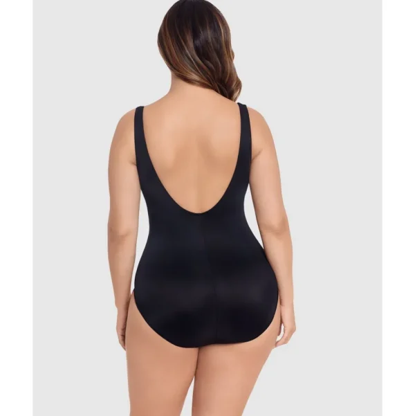 Buy Illusionists Crossover Draped Shaping Swimsuit PLUS-Black