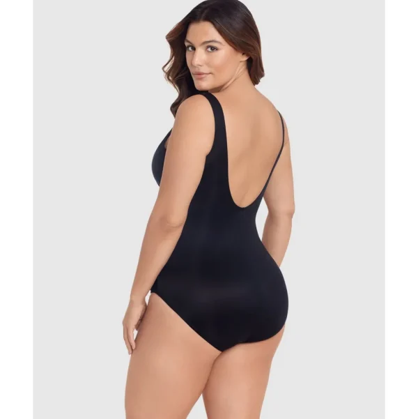 Buy Illusionists Crossover Draped Shaping Swimsuit PLUS-Black