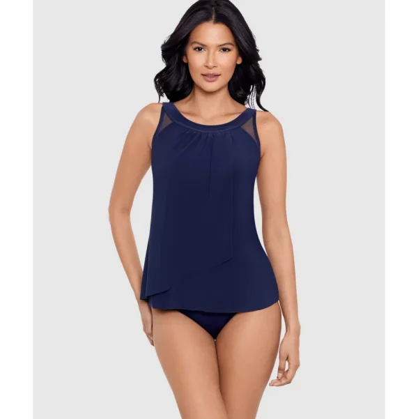 Buy Illusionists Ursula DD Cup High Neck Underwired Tankini Top-Midnight