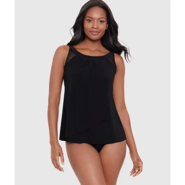 Buy Illusionists Ursula Underwired High Neck Tankini Top-Black