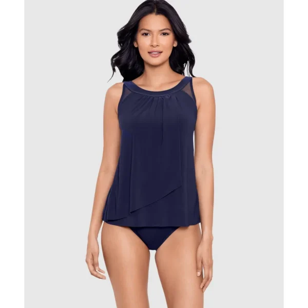 Buy Illusionists Ursula Underwired High Neck Tankini Top-Midnight