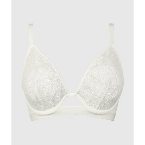 Buy Joline Sheer Lace Wired Plunge Bra with Cut Out