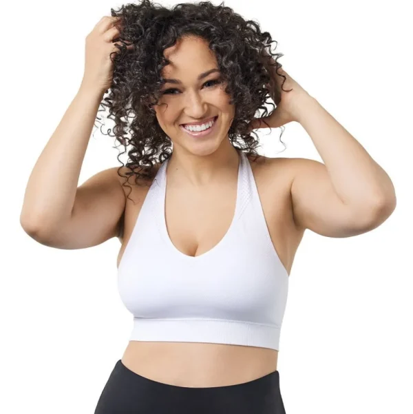 Buy Lea Plus Size Wireless Racerback Sports Bra-White