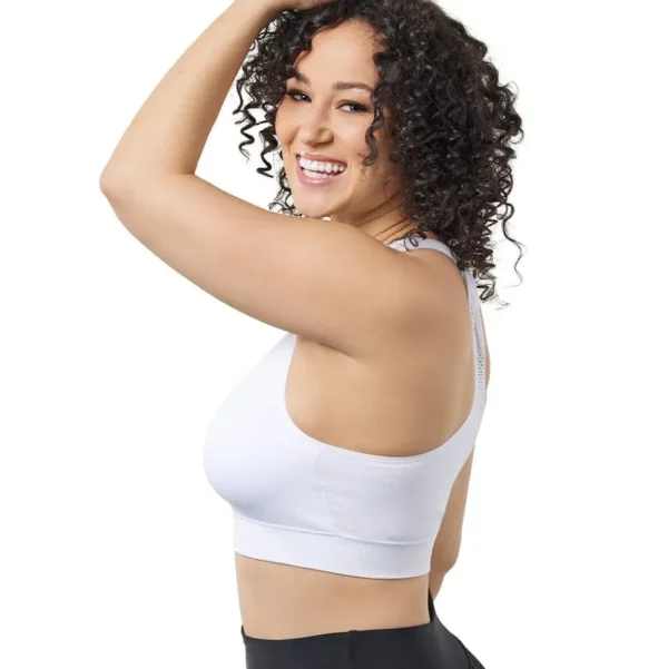 Buy Lea Plus Size Wireless Racerback Sports Bra-White