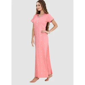 Buy Long Button Up Neckline Pure Cotton Nighty