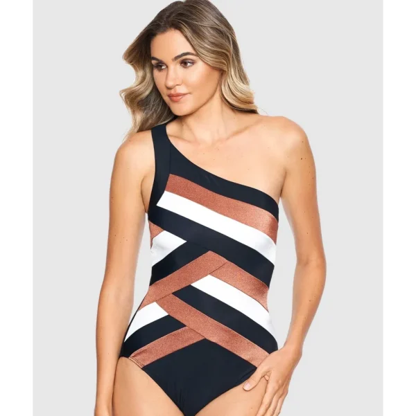 Buy Matrix Underwired One Shoulder Shaping Swimsuit