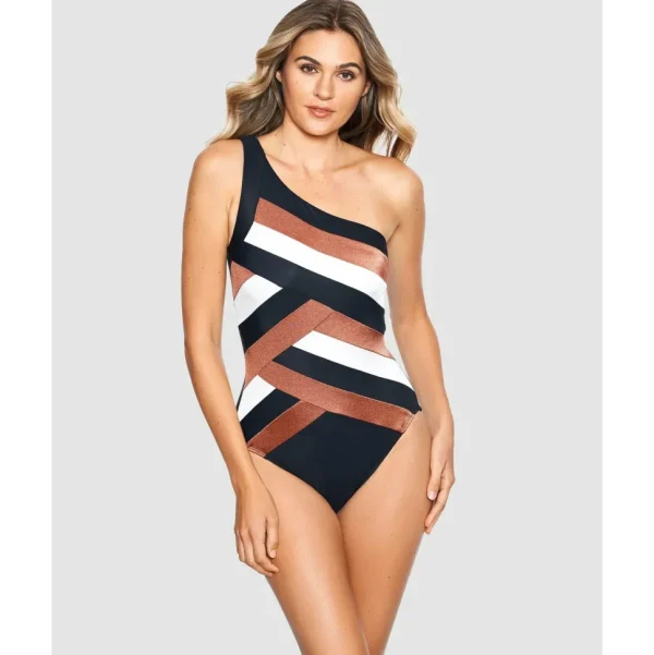 Buy Matrix Underwired One Shoulder Shaping Swimsuit