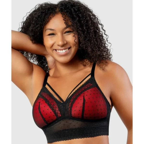 Buy Mia Dot Longline Padded Lace Bralette