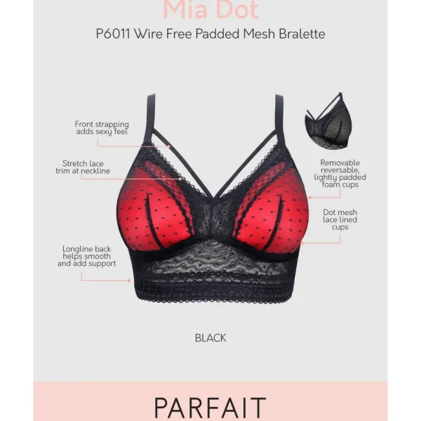 Buy Mia Dot Longline Padded Lace Bralette