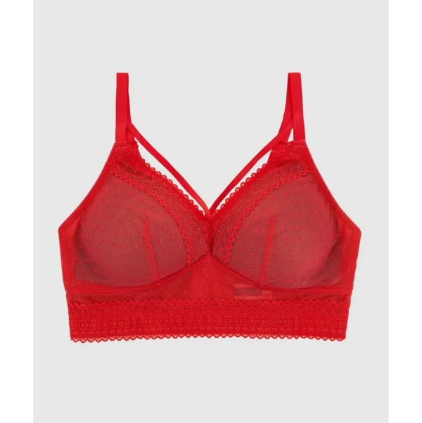 Buy Mia Dot Longline Padded Lace Bralette