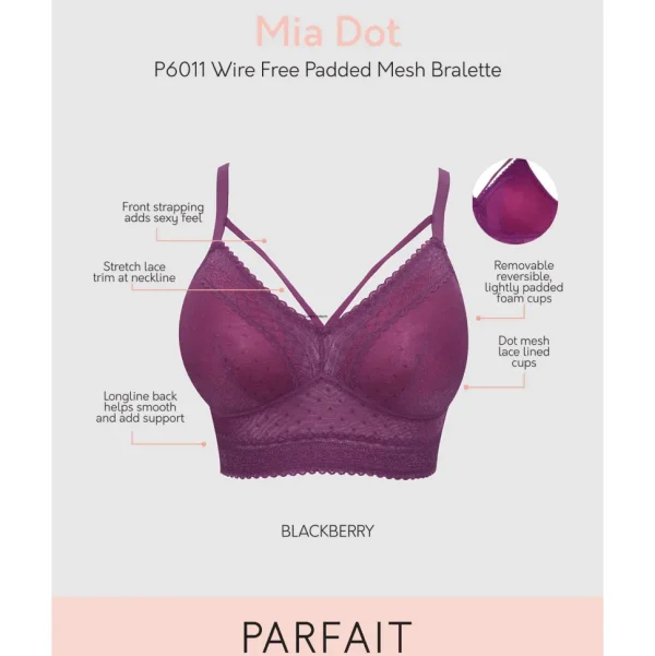 Buy Mia Dot Longline Padded Lace Bralette