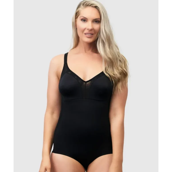 Buy Minimiser Cup Shaping Bodysuit With Lace-Black