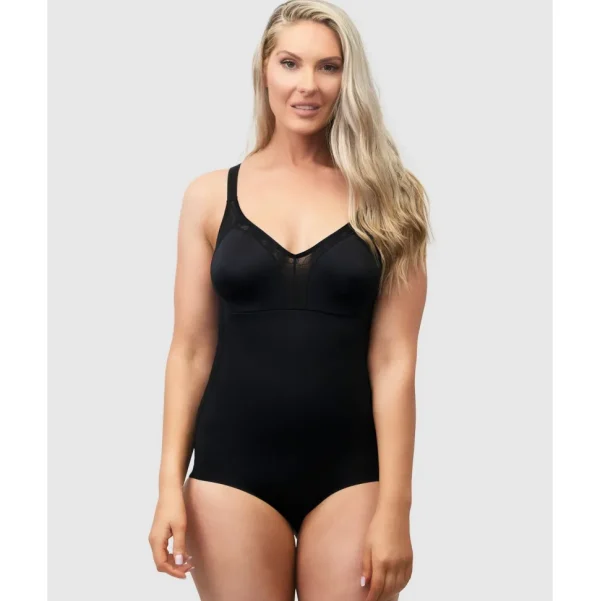 Buy Minimiser Cup Shaping Bodysuit With Lace-Black