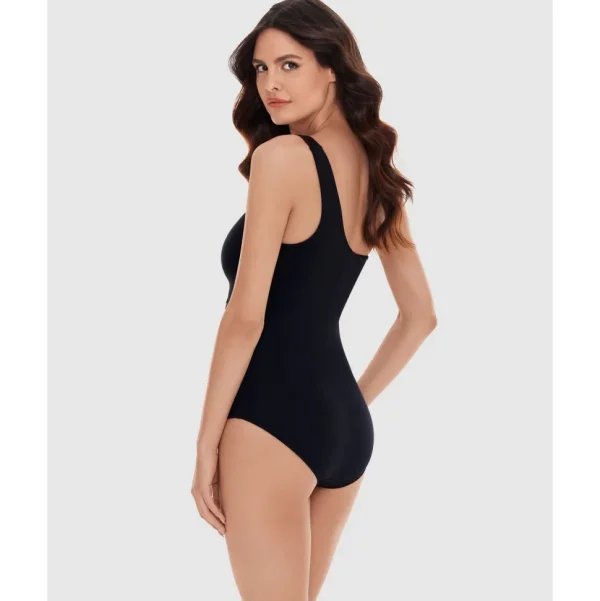 Buy Moto Chic Lita One Shoulder Shaping Swimsuit with Faux Leather