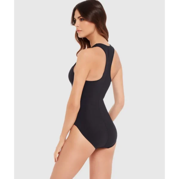 Buy Moto Chic Sean Racerback Zip Front Shaping Swimsuit