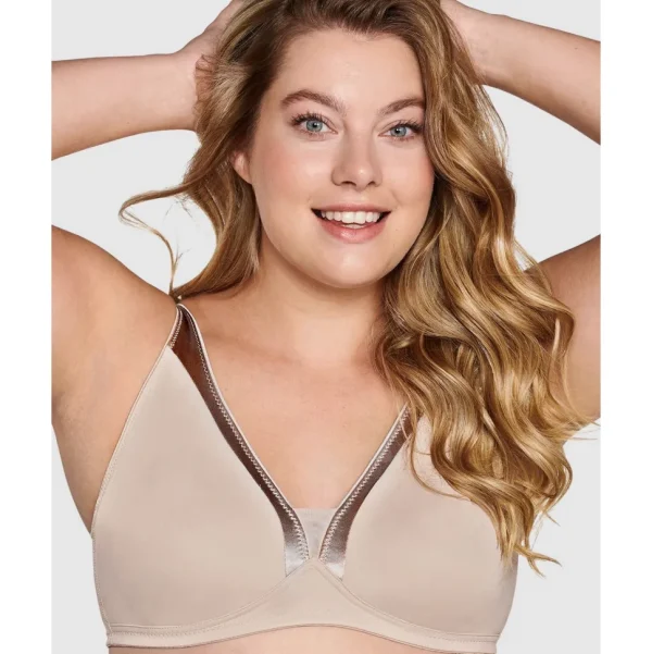 Buy Moulded Soft Cup Wirefree Bra With Satin Trim-Light Beige