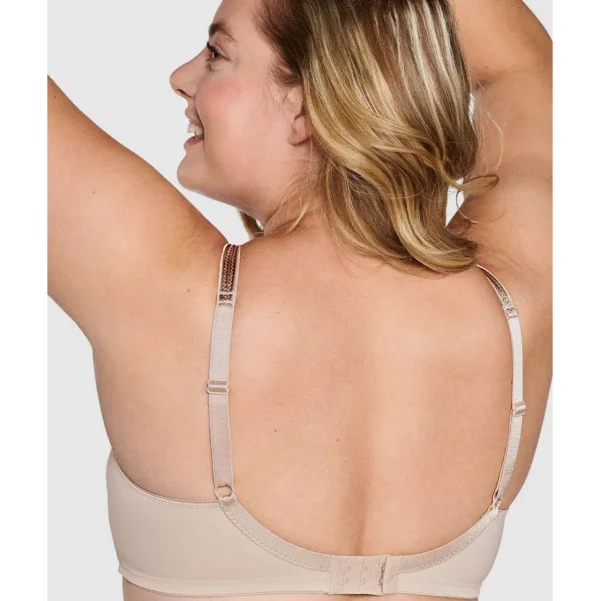 Buy Moulded Soft Cup Wirefree Bra With Satin Trim-Light Beige