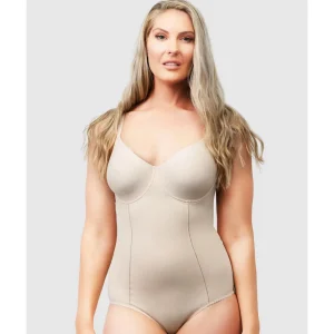 Buy Moulded Underwire Cup Shaping Bodysuit-Light Beige