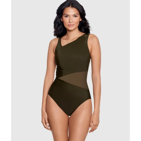 Buy Network Azura Underwire Shaping Swimsuit-Nori