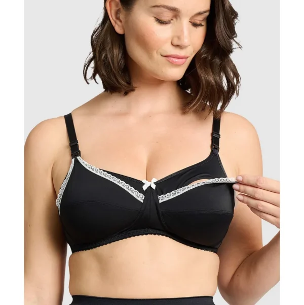 Buy New Caresse Soft Microfibre Wireless Nursing Bra-Black