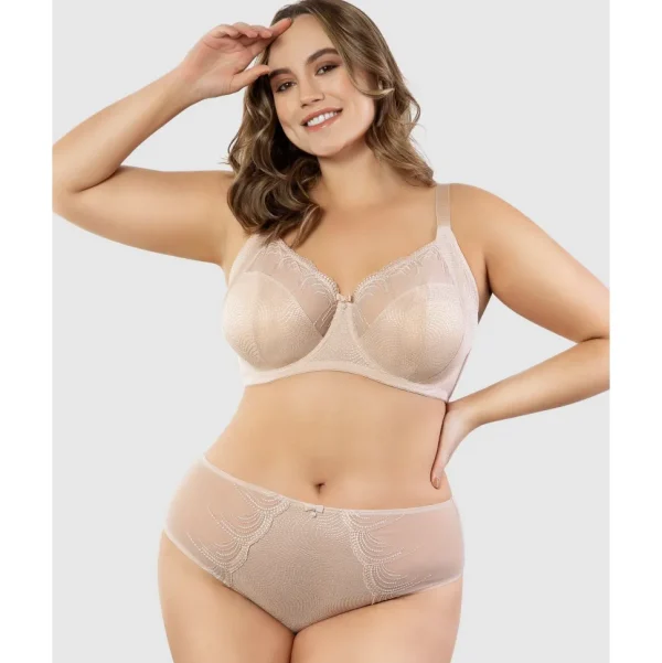 Buy Pearl Wired Unlined Full Bust Bra With Embroidery