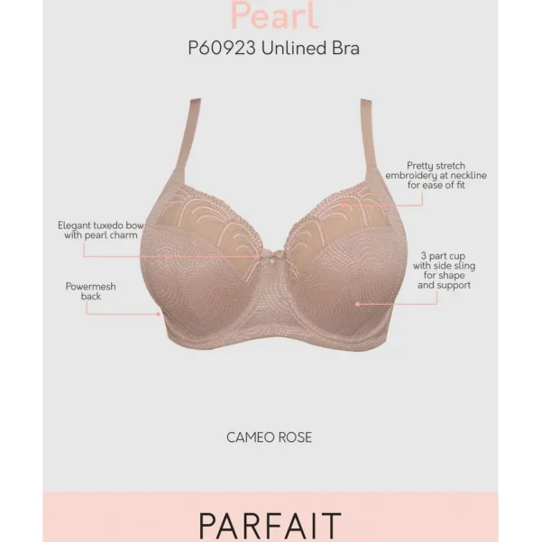 Buy Pearl Wired Unlined Full Bust Bra With Embroidery