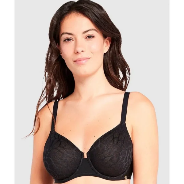 Buy Perfect Curves Smooth Lace Wired T-Shirt Bra-Black