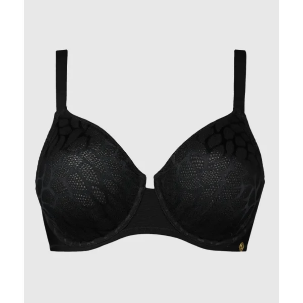 Buy Perfect Curves Smooth Lace Wired T-Shirt Bra-Black