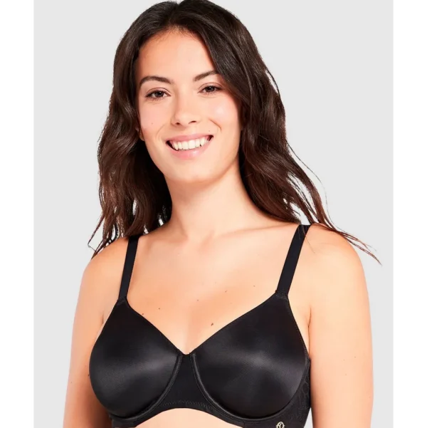 Buy Perfect Curves Wired Minimiser Bra with Lace-Black