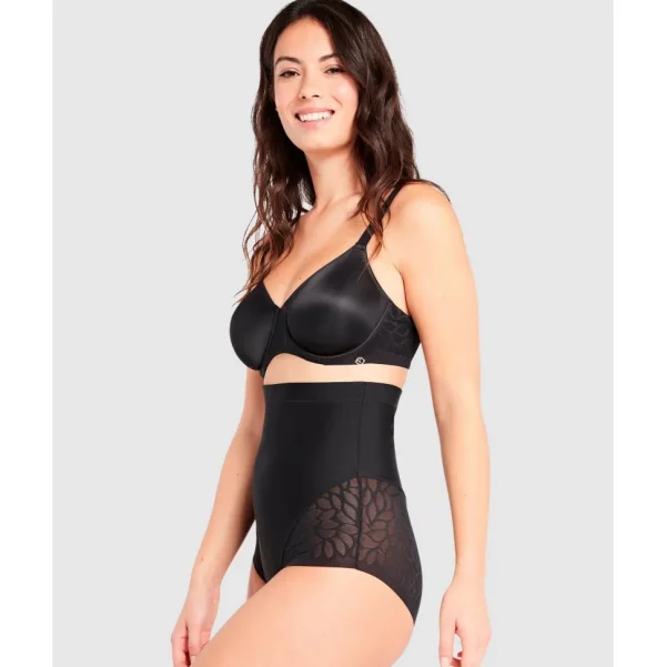 Buy Perfect Curves Wired Minimiser Bra with Lace-Black